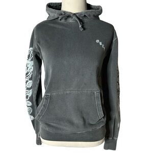 Women’s Obey Grey and White Rose Sleeve Hoodie